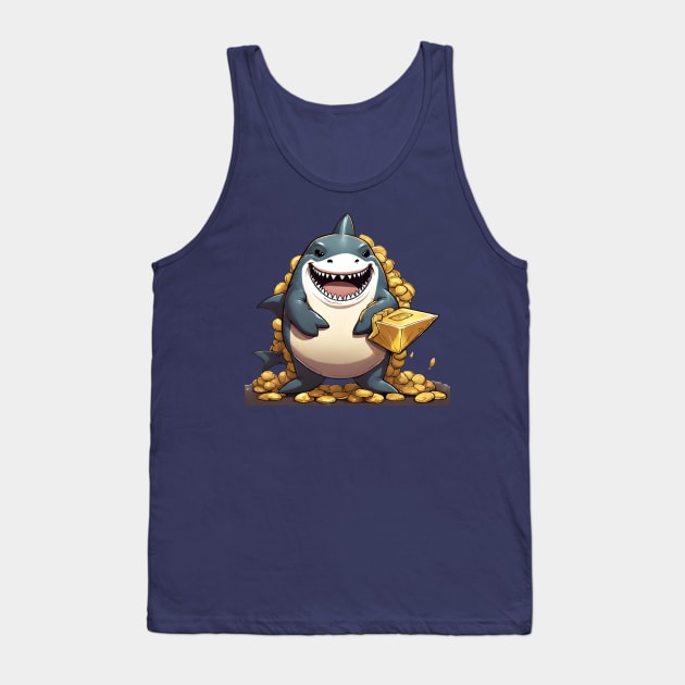 shark with piles of gold Tank Top by dodolanlaku